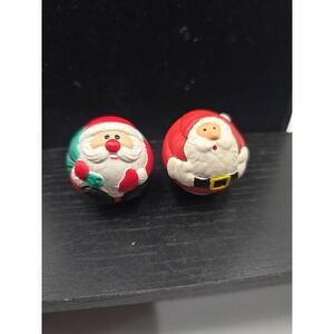 Vintage Papel Freelance Lot Of 2 Bouncy Balls Santa's 1.5"